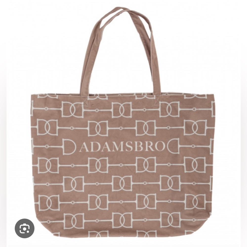 Adamsbro velvet Equestrian Tote Tan with horse bits brand new with tags.